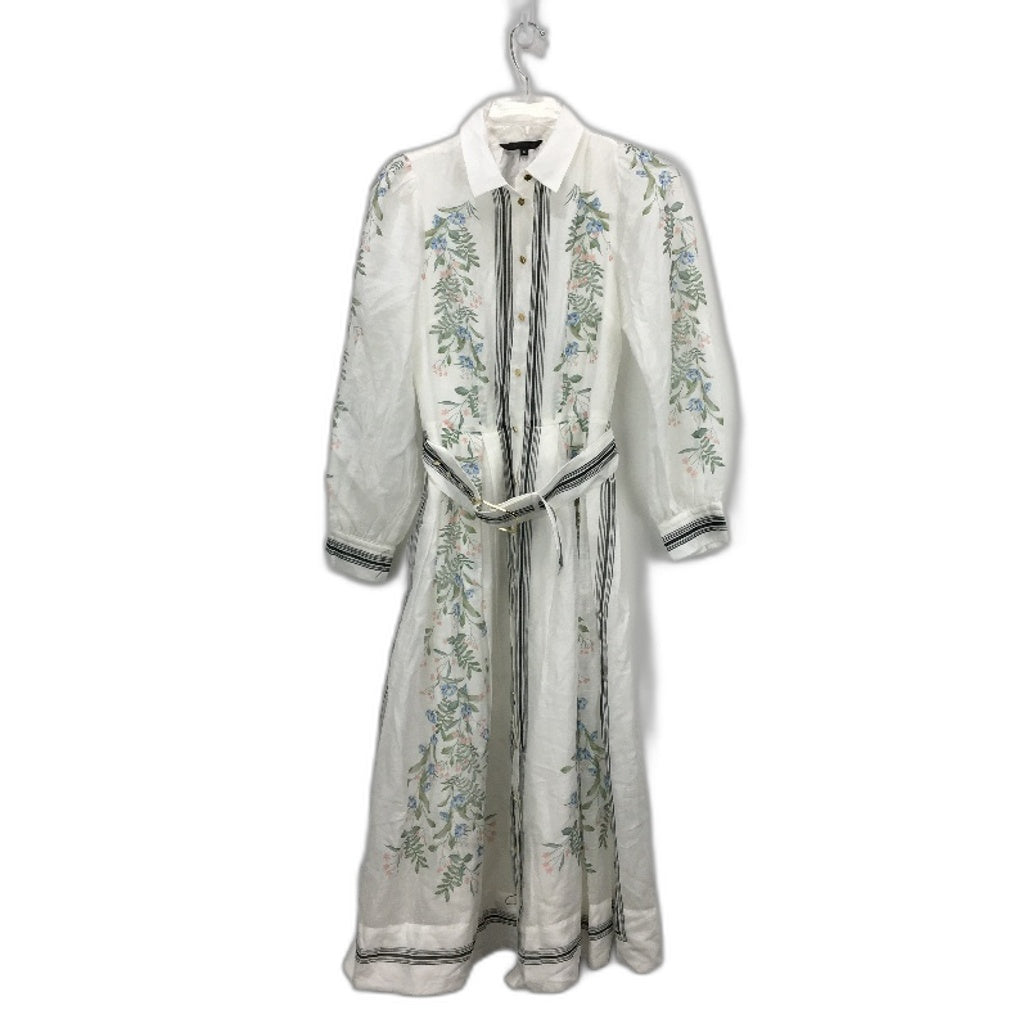 Portmans Penelope Sorrento Tile White Midi Shirt Dress Ladies Size AU 6 NEW