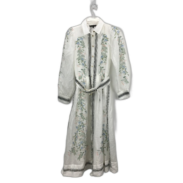 Portmans Penelope Sorrento Tile White Midi Shirt Dress Ladies Size AU 6 NEW