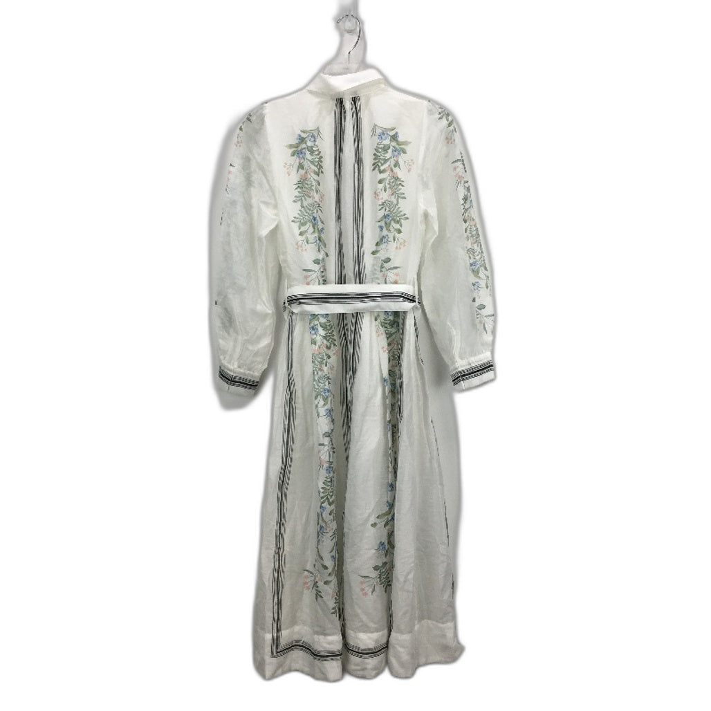 Portmans Penelope Sorrento Tile White Midi Shirt Dress Ladies Size AU 6 NEW