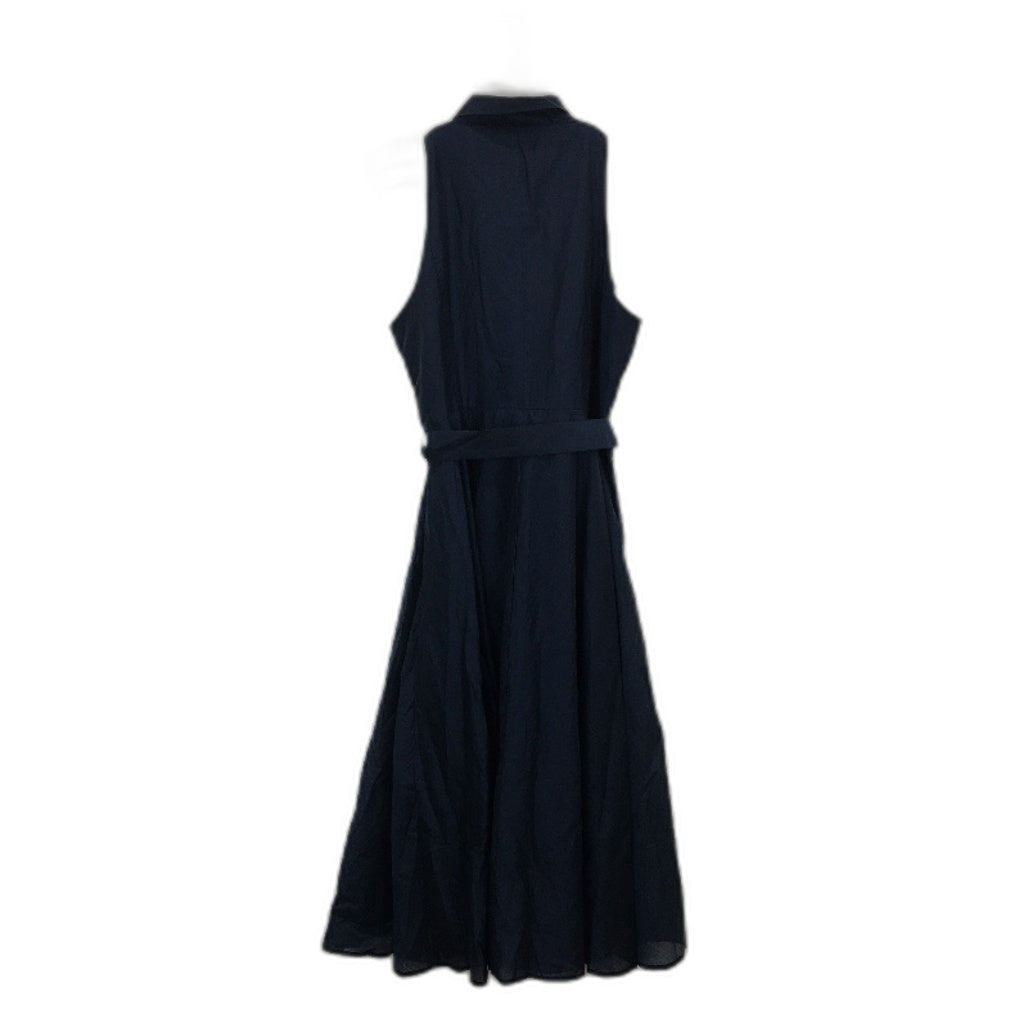 Portmans Chris Voile Russian Navy Blue Midi Dress Ladies Size AU 16 NEW