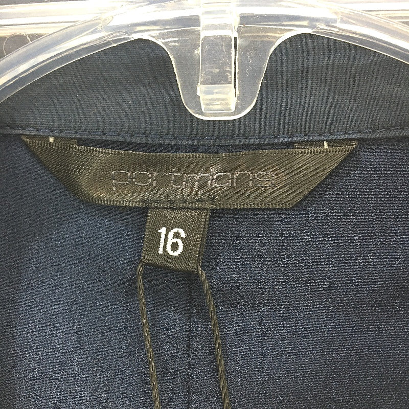 Portmans Chris Voile Russian Navy Blue Midi Dress Ladies Size AU 16 NEW