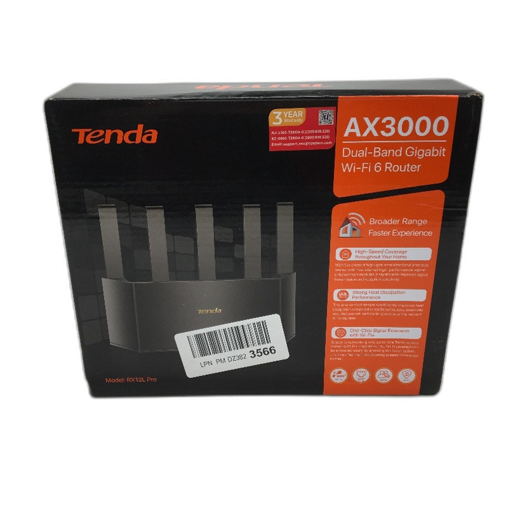 Tenda RX12L Pro AX3000 160MHz IPv6 Dual Band Gigabit WiFi 6 Router NEW
