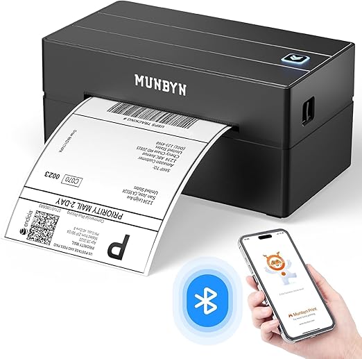 Munbyn 130B 203dpi Bluetooth & USB Direct Thermal Label Printer in Black DEMO