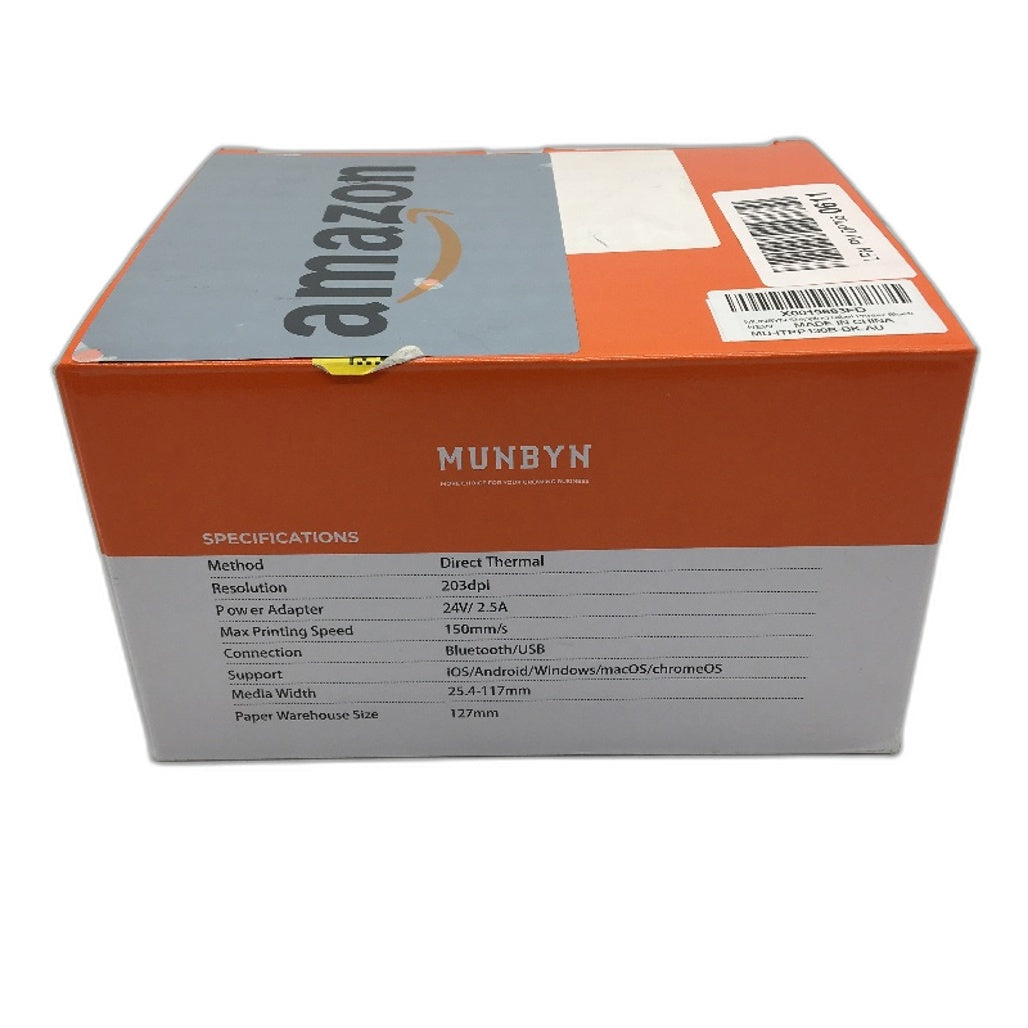 Munbyn 130B 203dpi Bluetooth & USB Direct Thermal Label Printer in Black DEMO