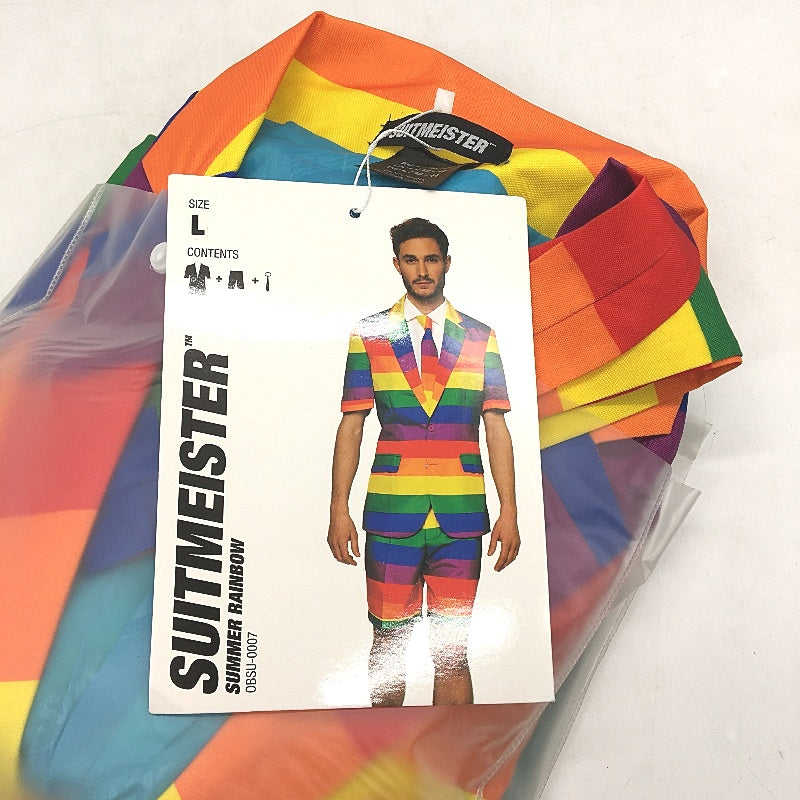 Suitmeister Rainbow Stripe Summer Suit Costume Mens Size Large NEW