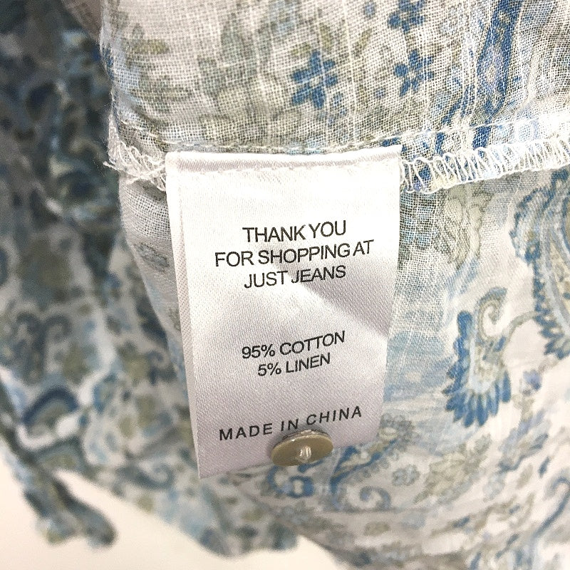 Just Jeans Lorelai Button Thru Paisley Green Blouse Ladies Size AU 18 Curve NEW