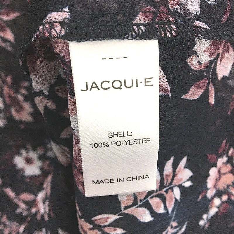 Jacqui.E Melania Flower Whispers Frill Detail Black Blouse Ladies Size AU 18 NEW