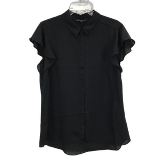 Portmans Aria Ruffle Flounced Sleeve Black Shirt Ladies Size AU 16 NEW