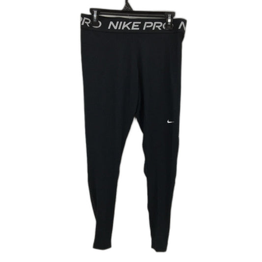 Nike Pro Mid Rise Mesh Paneled Tight Fit Black Leggings Ladies Size Large NEW