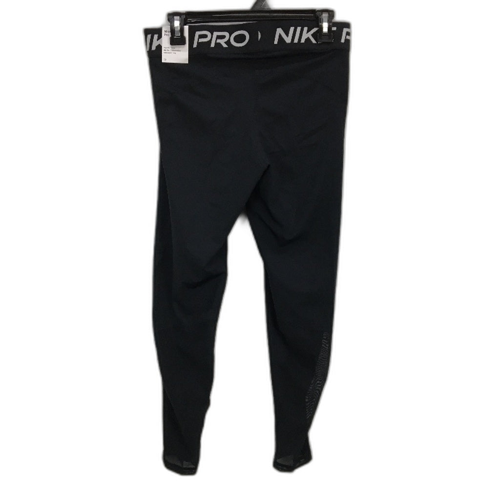 Nike Pro Mid Rise Mesh Paneled Tight Fit Black Leggings Ladies Size Large NEW