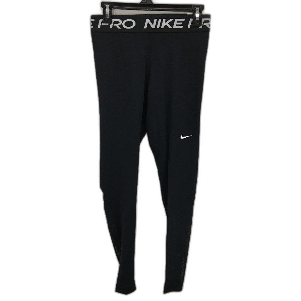 Nike Pro Mid Rise Mesh Paneled Tight Fit Black Leggings Ladies Size Medium NEW