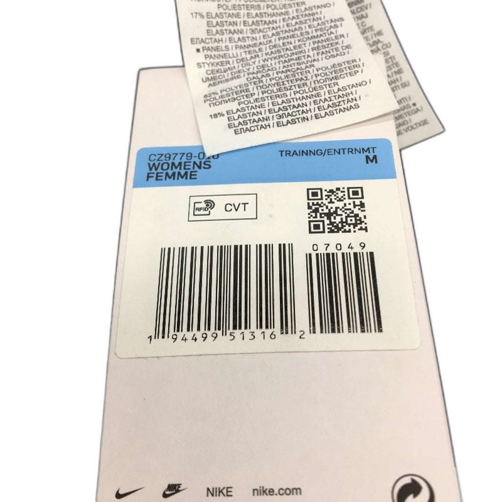 Nike Pro Mid Rise Mesh Paneled Tight Fit Black Leggings Ladies Size Medium NEW