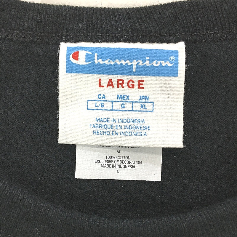 Champion Script Short Sleeve Black Heritage Tee Shirt Mens Size Large NEW