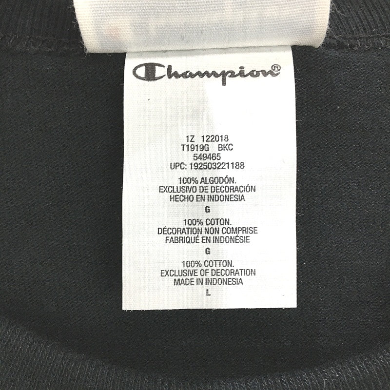 Champion Script Short Sleeve Black Heritage Tee Shirt Mens Size Large NEW