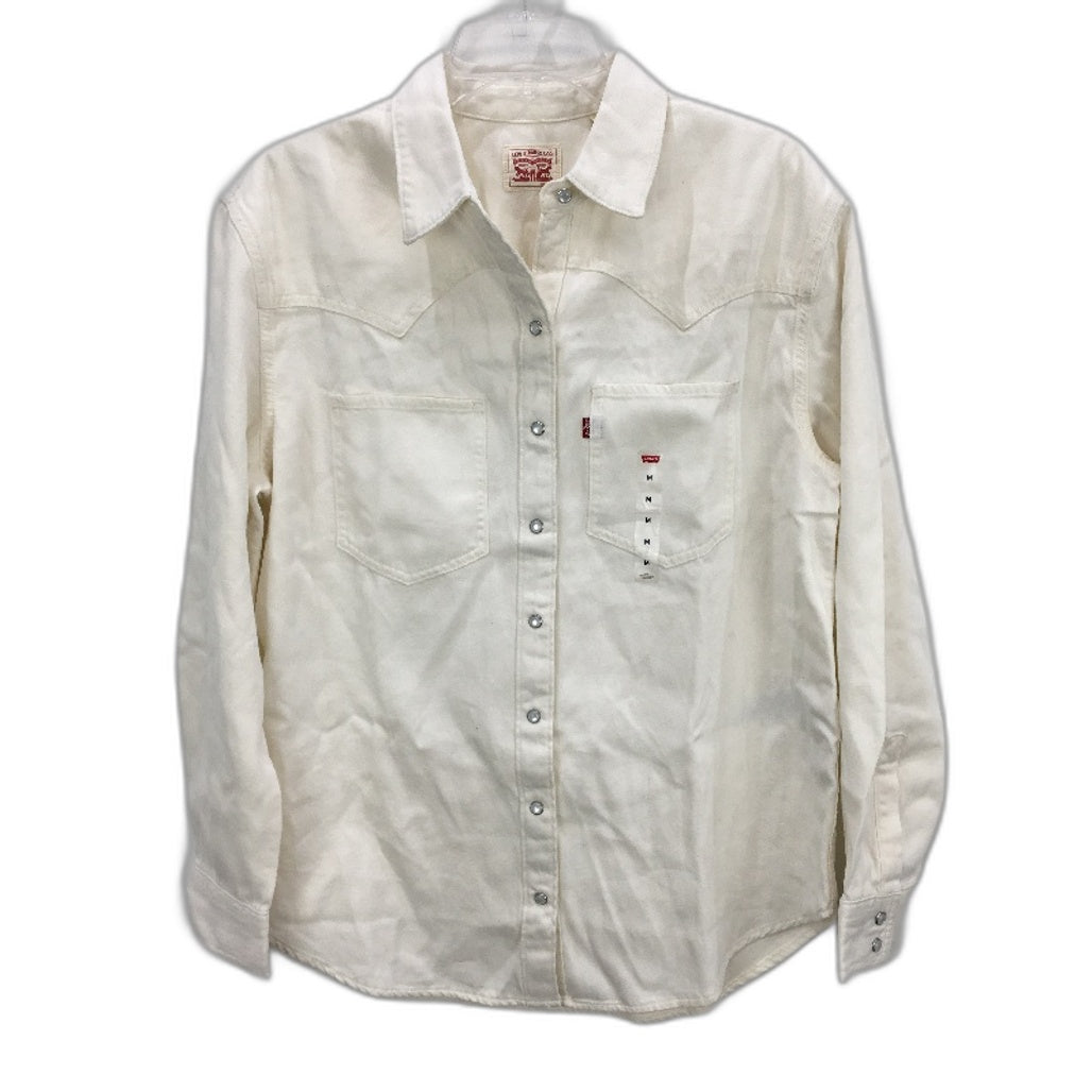 Levi's Teodora Western Yoke Detailing White Shirt Ladies Size Medium NEW