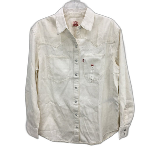 Levi's Teodora Western Yoke Detailing White Shirt Ladies Size Medium NEW