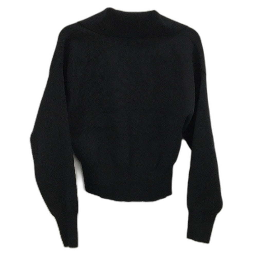 Portmans Camille Collared Knit Black Long Sleeve Top Ladies Size Medium NEW