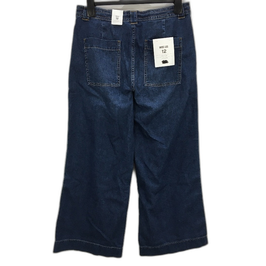 Just Jeans Tie Waist Wide Ankle Indigo Denim Jean Ladies Size AU 12 NEW