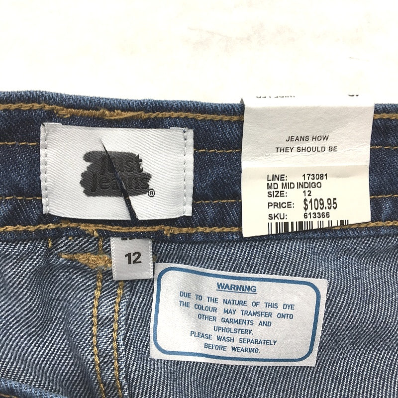 Just Jeans Tie Waist Wide Ankle Indigo Denim Jean Ladies Size AU 12 NEW