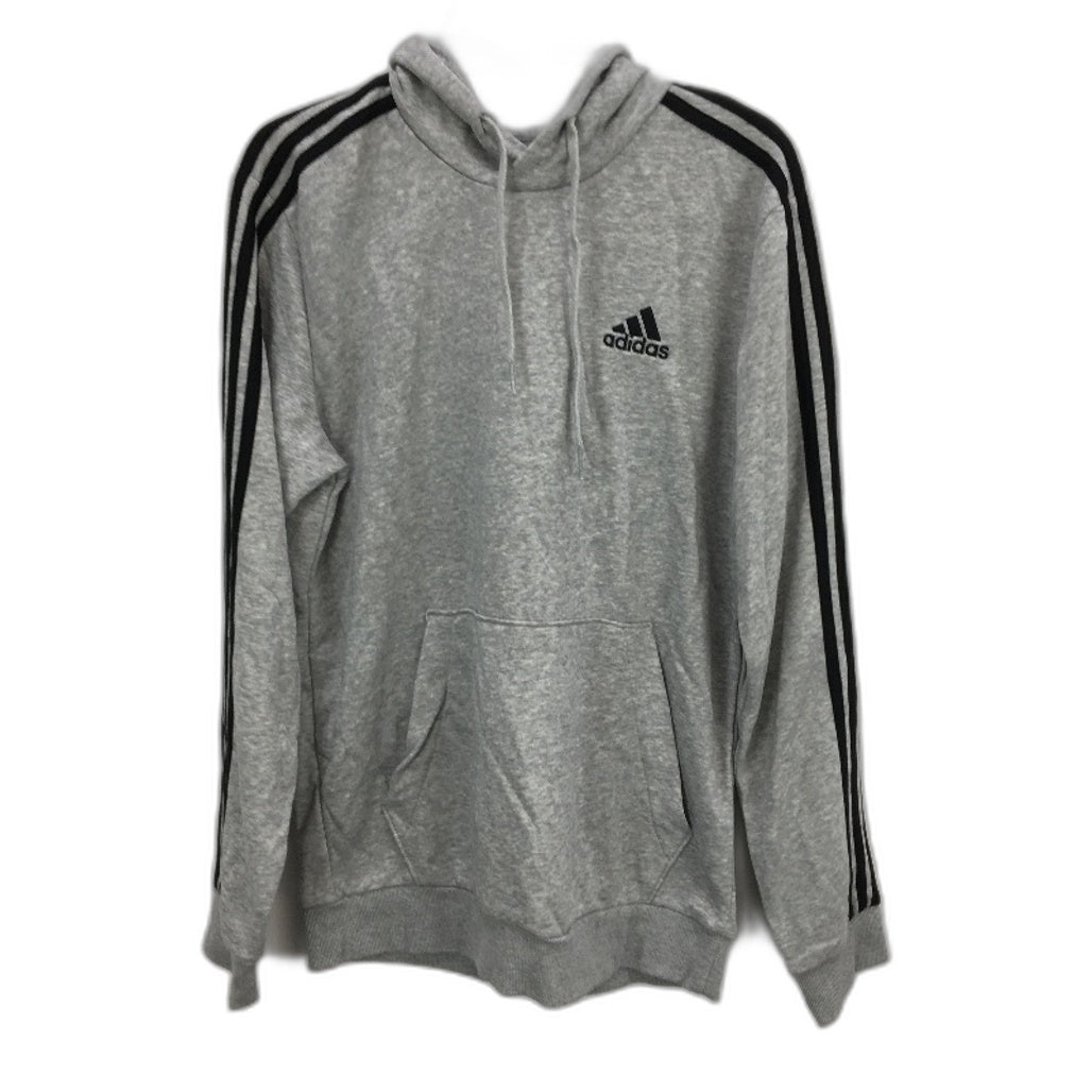 Adidas Essentials 3 Stripes Grey Marle French Terry Hoodie Mens Size Medium NEW