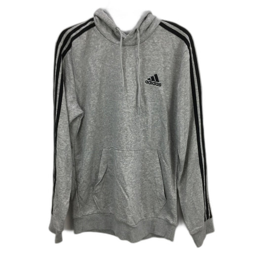 Adidas Essentials 3 Stripes Grey Marle French Terry Hoodie Mens Size Medium NEW