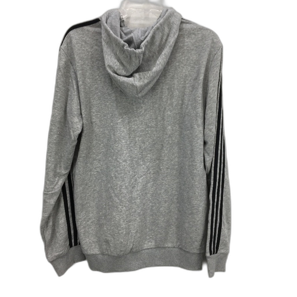 Adidas Essentials 3 Stripes Grey Marle French Terry Hoodie Mens Size Medium NEW