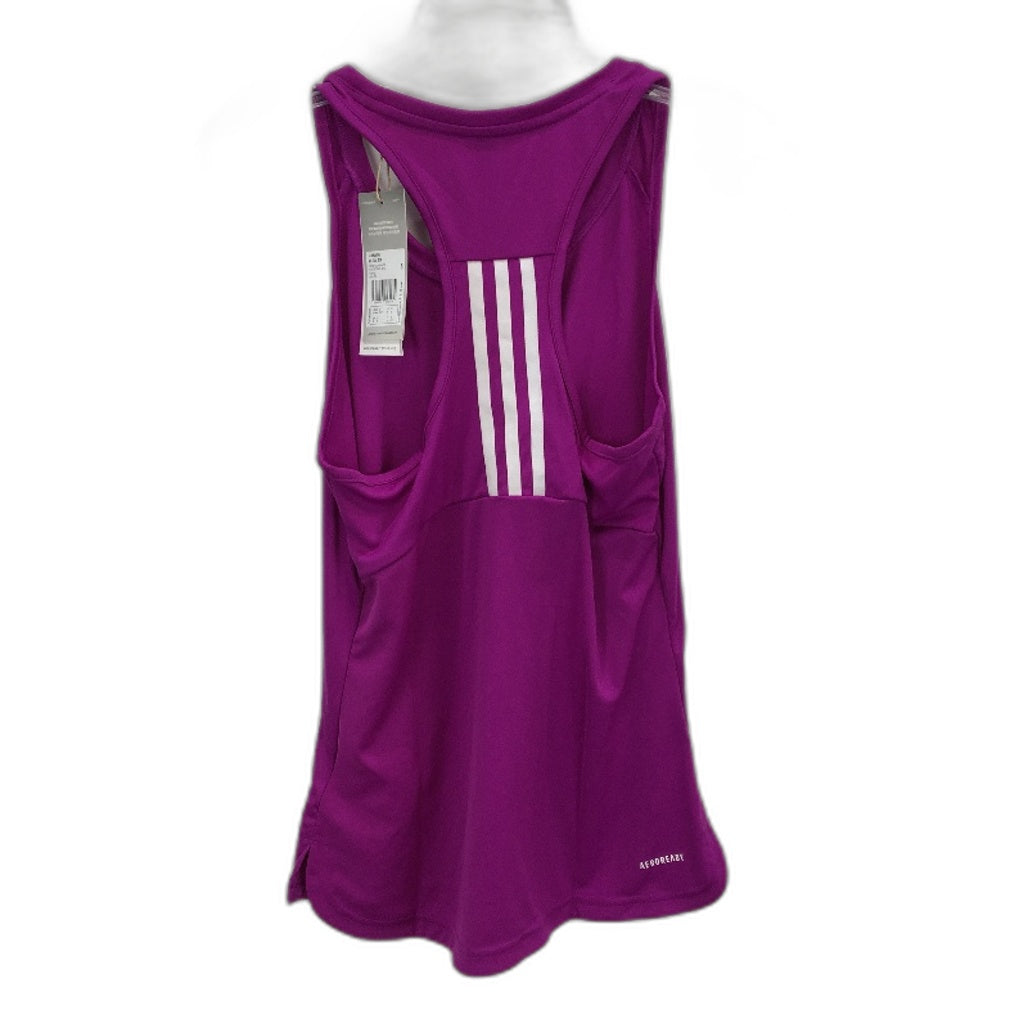 Adidas PrimeBlue AeroReady 3 Stripes Purple Tank Top Ladies Size Small NEW