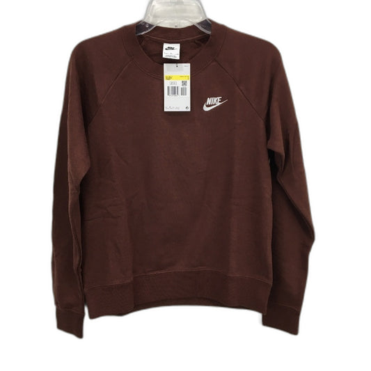 Nike Essential Fleece Crew Neck Choco Brown Sweater Ladies Size Small NEW