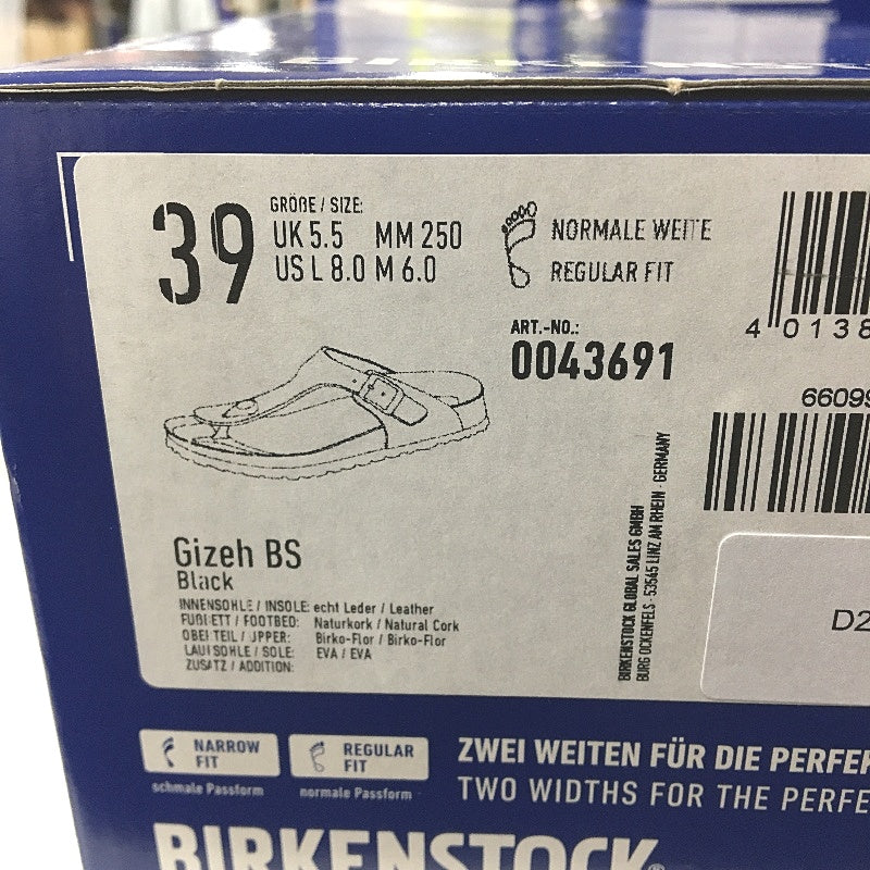 Birkenstock Gizeh BS Black Regular Fit Thong Sandal Unisex EU 39 L8 M6 NEW