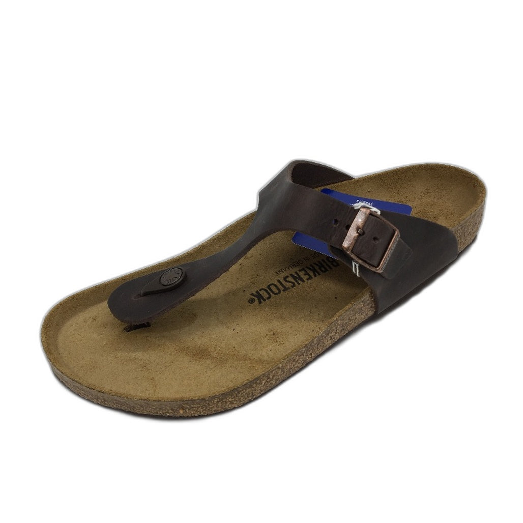 Birkenstock Gizeh Regular Brown Waxy Leather Thong Sandals Mens US 12 EU 45 NEW