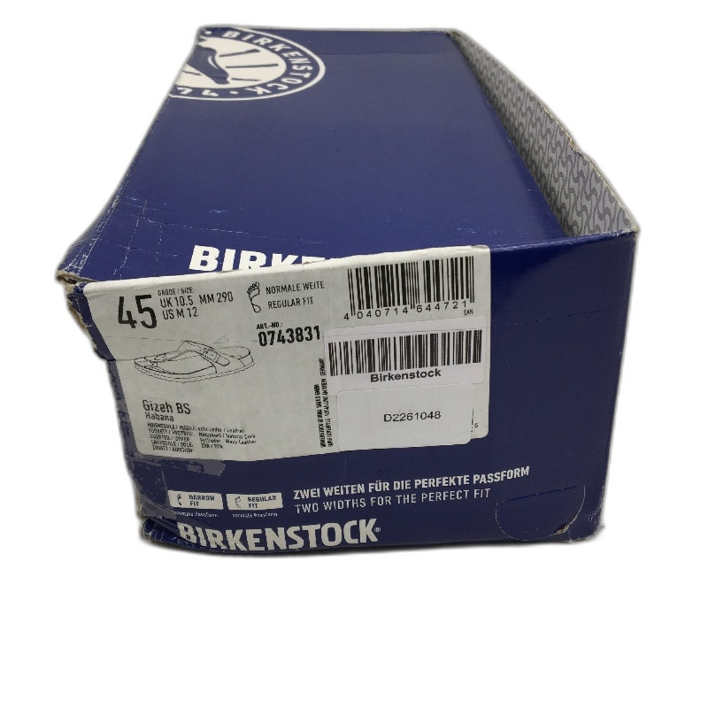 Birkenstock Gizeh Regular Brown Waxy Leather Thong Sandals Mens US 12 EU 45 NEW