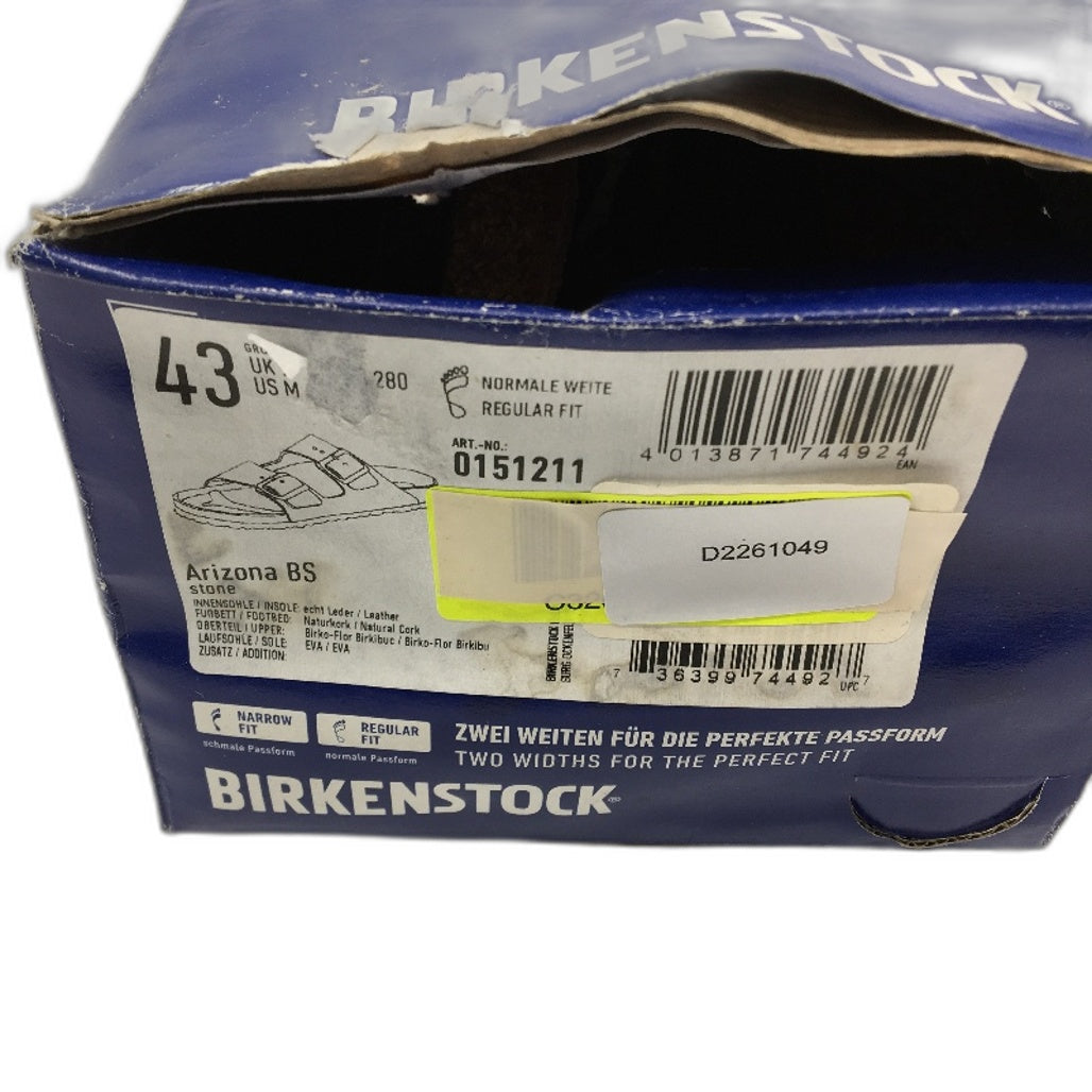 Birkenstock Arizona Regular Fit Stone Leather Sandals Mens US 10 EU 43 NEW