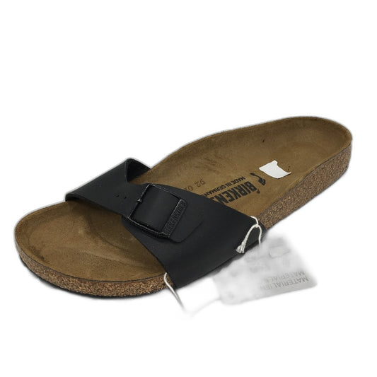 Birkenstock Madrid Black Narrow Fit Single Buckle Slides Unisex 42 L11 M9 NEW