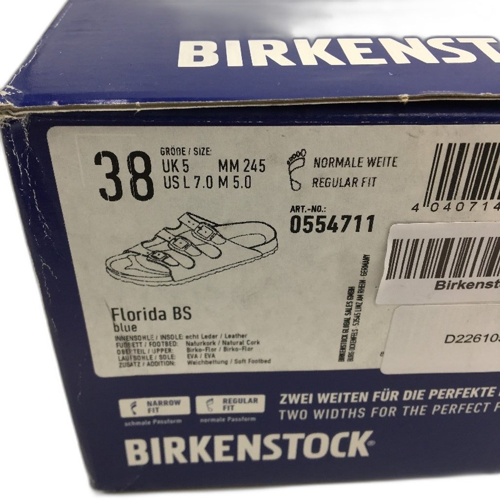 Birkenstock Classic Florida Blue Regular Fit 3 Strap Slides Unisex 38 L7 M5 NEW