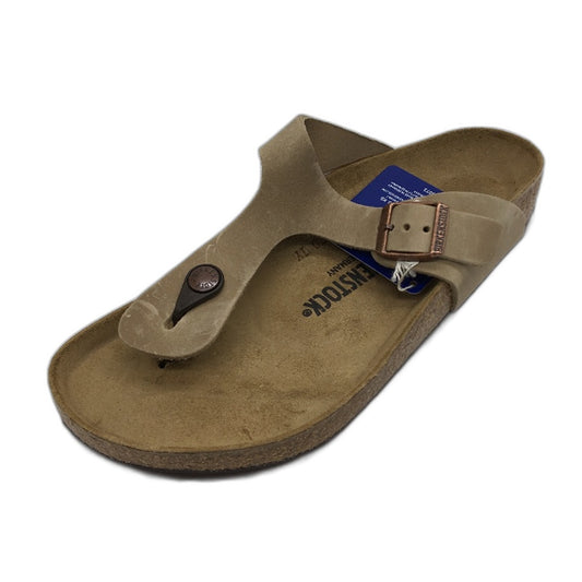 Birkenstock Gizeh Brown Waxy Leather Thong Sandals Unisex L10 M8 EU 41 NEW