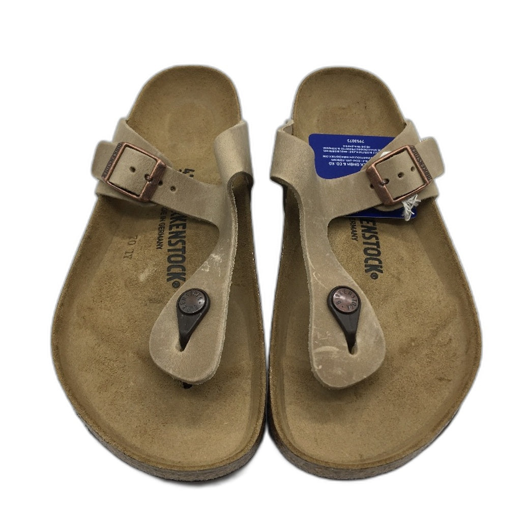 Birkenstock Gizeh Brown Waxy Leather Thong Sandals Unisex L10 M8 EU 41 NEW