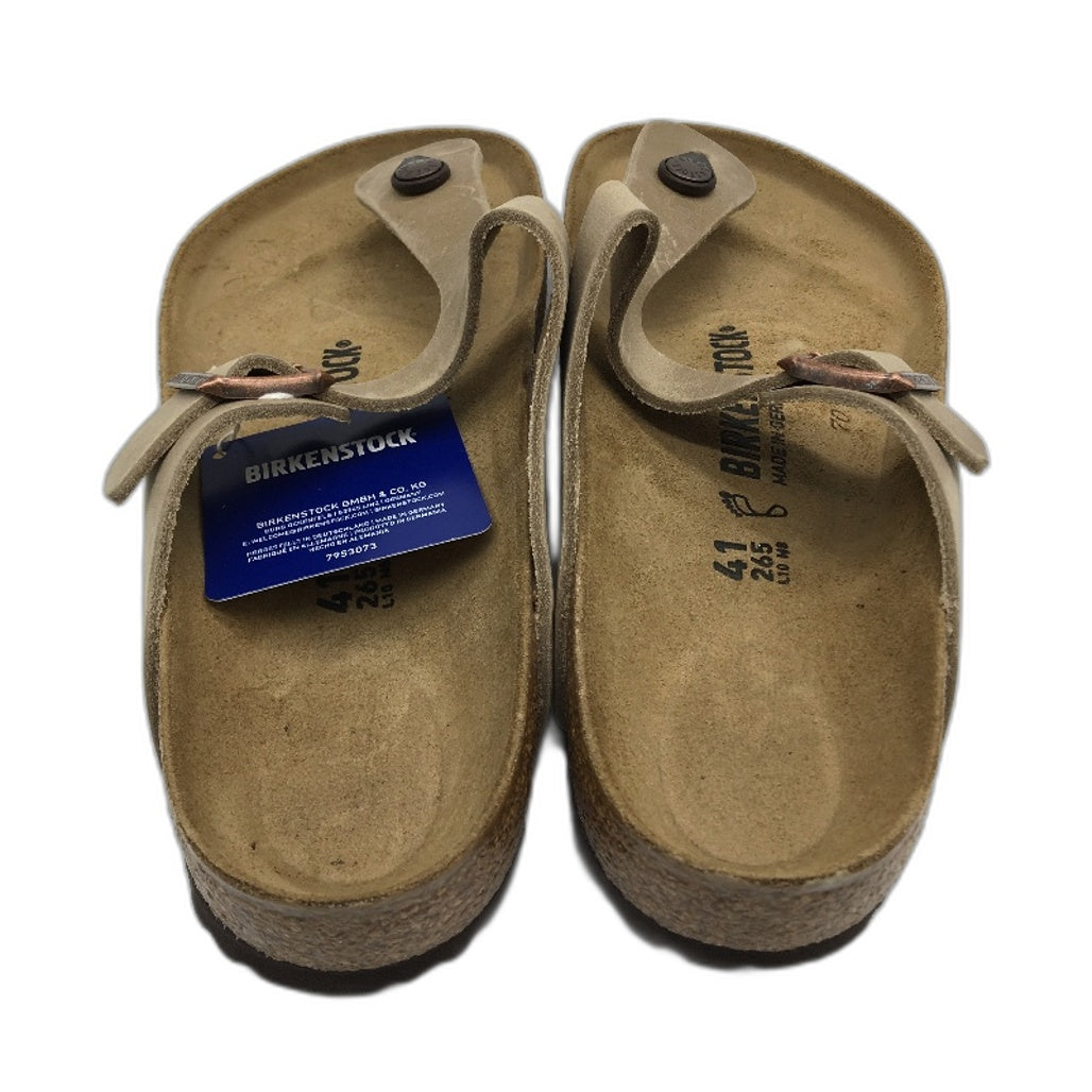 Birkenstock Gizeh Brown Waxy Leather Thong Sandals Unisex L10 M8 EU 41 NEW