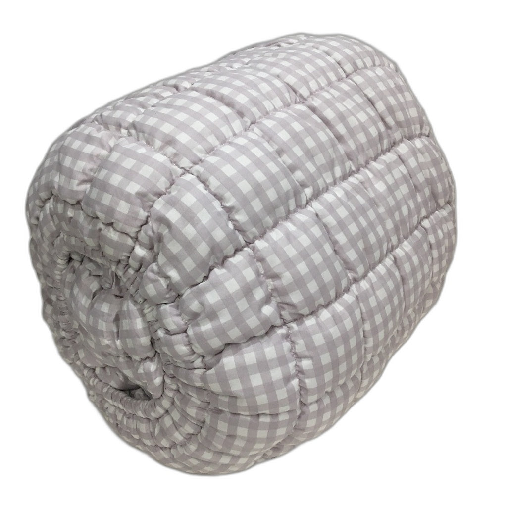 Easy Care Lilac Purple White Check Quilted Puff Comforter Set QUEEN Bed NEW