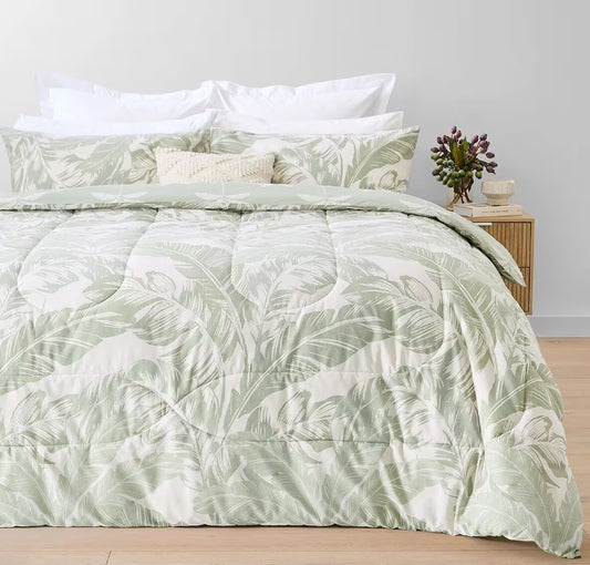 Easy Care Machine Wash Finn Cotton Rich Reversible Comforter Set QUEEN Size NEW