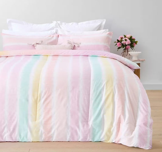 Easy Care Machine Wash Ombre Cotton Rich Reversible Comforter Set DOUBLE NEW