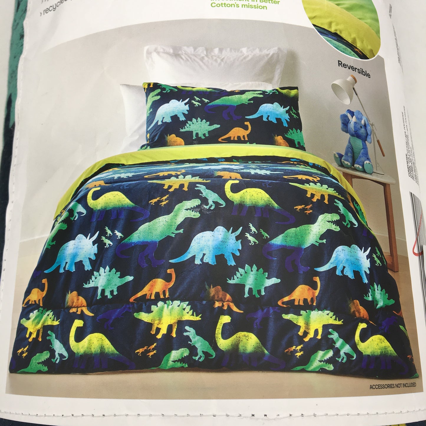 Easy Care Machine Wash Dino Cotton Rich Reversible Comforter Set SINGLE NEW