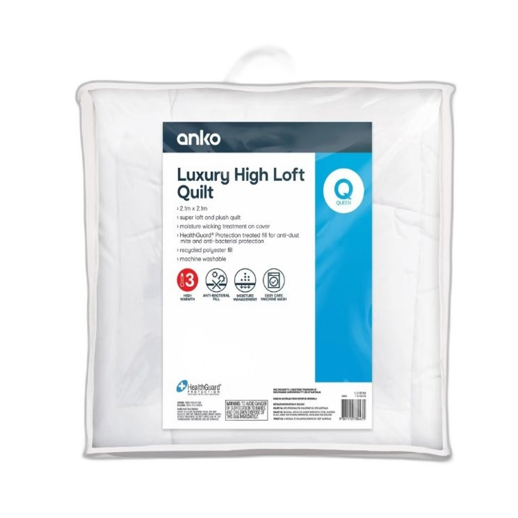 Easy Care Machine Washable High Warmth Luxury High Loft Plush Quilt QUEEN NEW