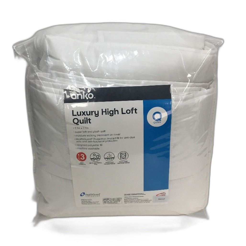 Easy Care Machine Washable High Warmth Luxury High Loft Plush Quilt QUEEN NEW