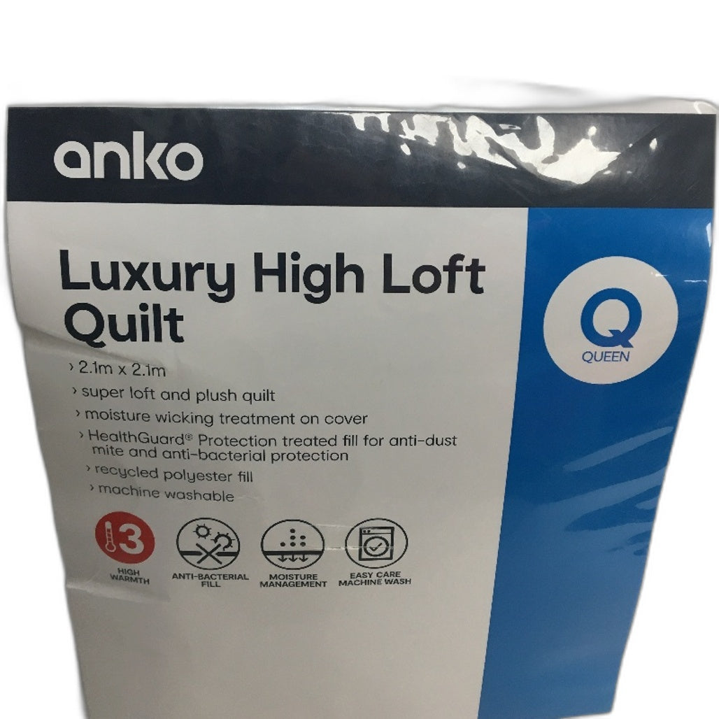 Easy Care Machine Washable High Warmth Luxury High Loft Plush Quilt QUEEN NEW