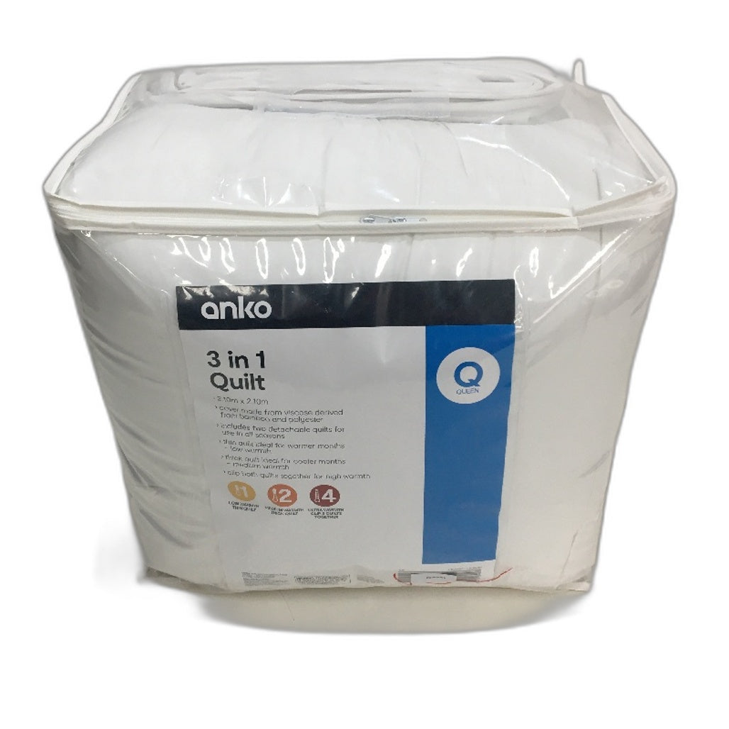 Twin Detachable Low Medium High Warmth 3-in-1 Quilt QUEEN Size NEW