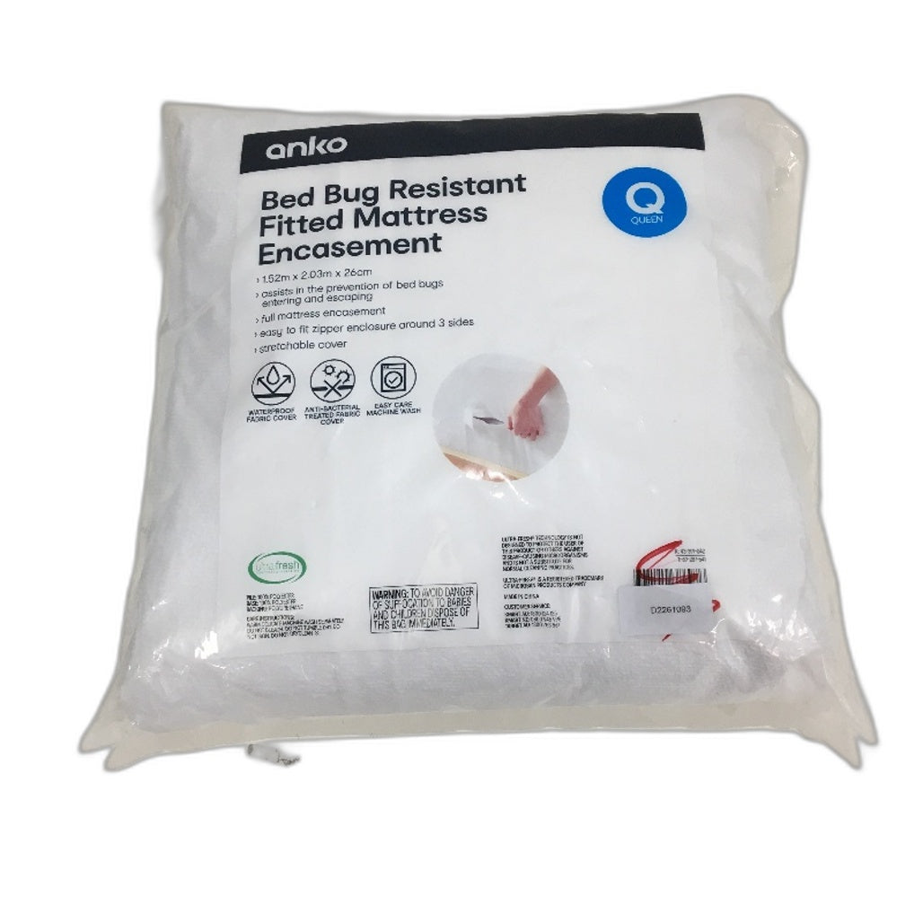 Water Proof Easycare Bed Bug Resistant Fitted Mattress Encasement QUEEN Size NEW