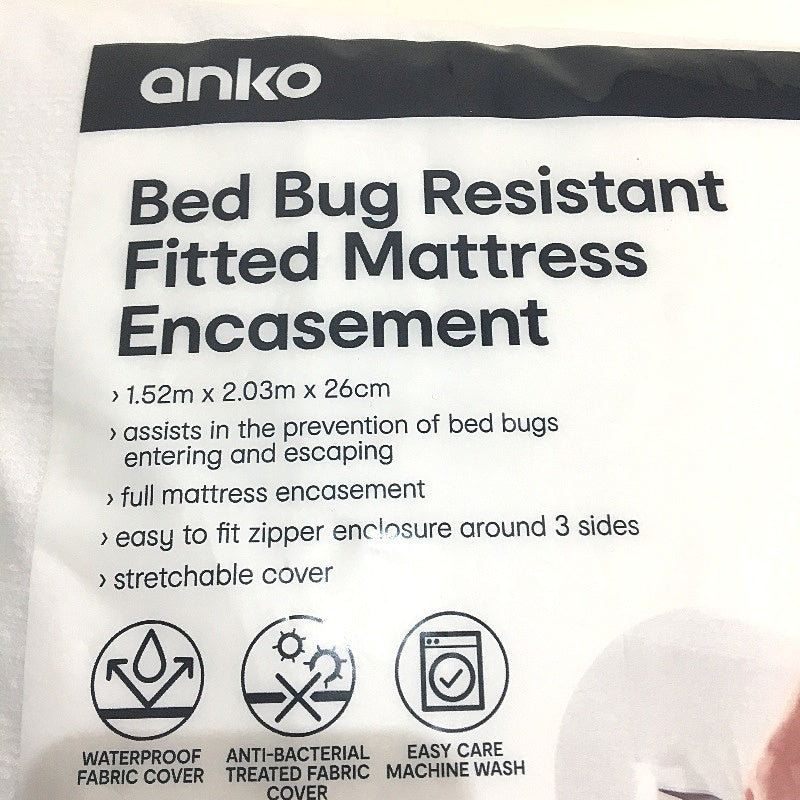 Water Proof Easycare Bed Bug Resistant Fitted Mattress Encasement QUEEN Size NEW