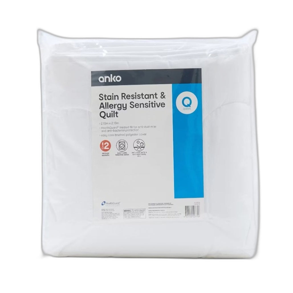 Easy Care Washable Stain Resistant and Allergy Sensitive Quilt QUEEN Size NEW