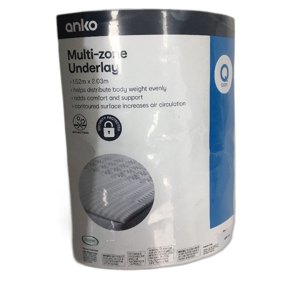 Untra-Fresh Anti-Bacterial Treated Foam Multi-Zone Underlay QUEEN Size NEW
