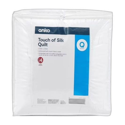 Ultra Warmth Embossed Soft-Touch Fabric Cover Touch of Silk Quilt QUEEN Size NEW